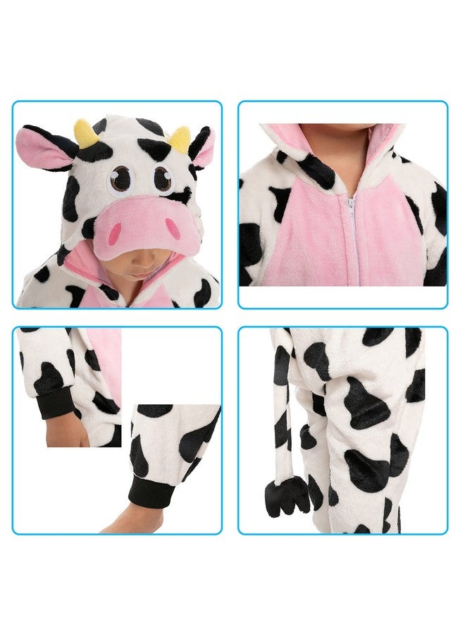 Spooktacular Creations Spooktacular Creations Halloween Baby Cow Costume, Toddler Unisex Cow Pajama Jumpsuit, Hooded Romper Plush for Toddler Animal Pajamas Dress Up  - Image 5