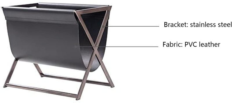 INDIAN DECOR INDIAN DECOR 48269 Metal Leather Art Book Tables and Newspaper Rack Stainless Steel Magazine Rack Sofa Coffee Table Crossover Design Size 1968 1161 1692in Color Black  - Image 4