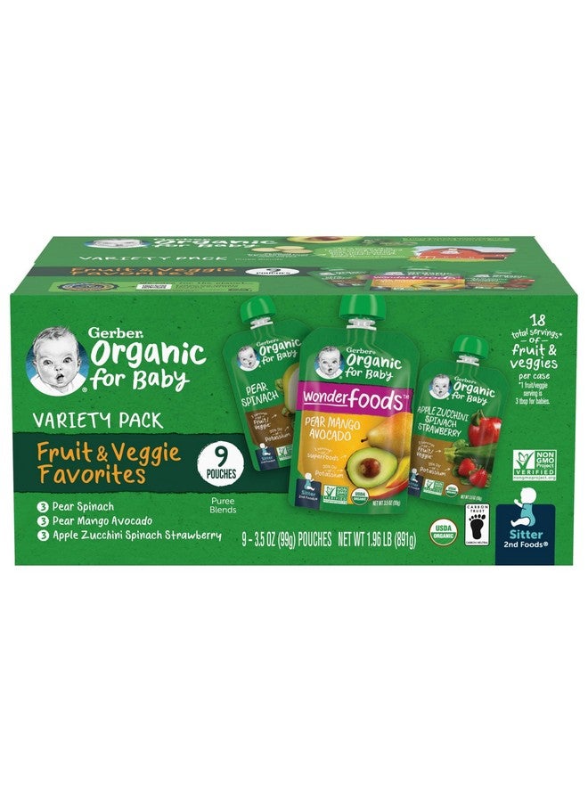 Gerber 2nd Foods Organic for Baby Puree Blend Pouches Variety Pack, Fruit & Veggie Favorites (Variety) - Image 4