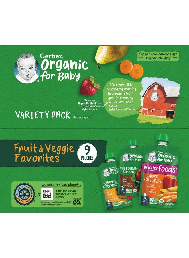 Gerber 2nd Foods Organic for Baby Puree Blend Pouches Variety Pack, Fruit & Veggie Favorites (Variety) - Image 3