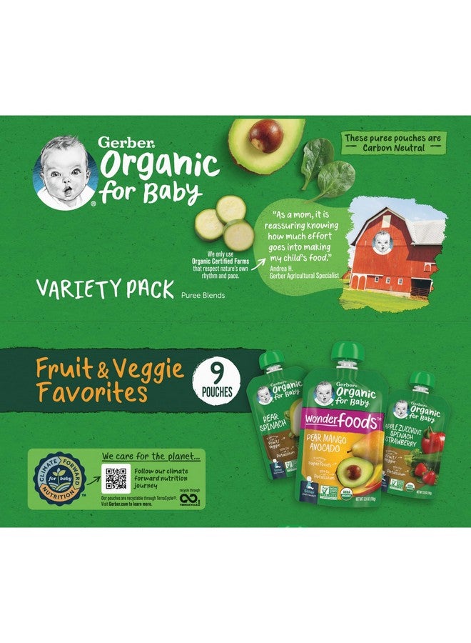 Gerber 2nd Foods Organic for Baby Puree Blend Pouches Variety Pack, Fruit & Veggie Favorites (Variety) - Image 5