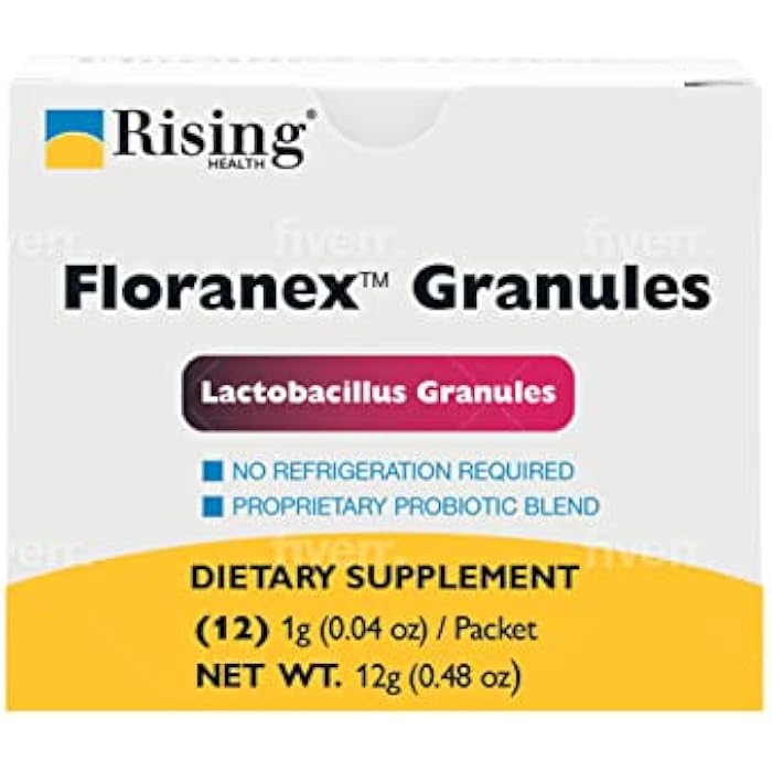 Rising Health - Floranex Granules - Lactobacillus Granules Probiotic Dietary Supplements - 12 Packets - Image 1