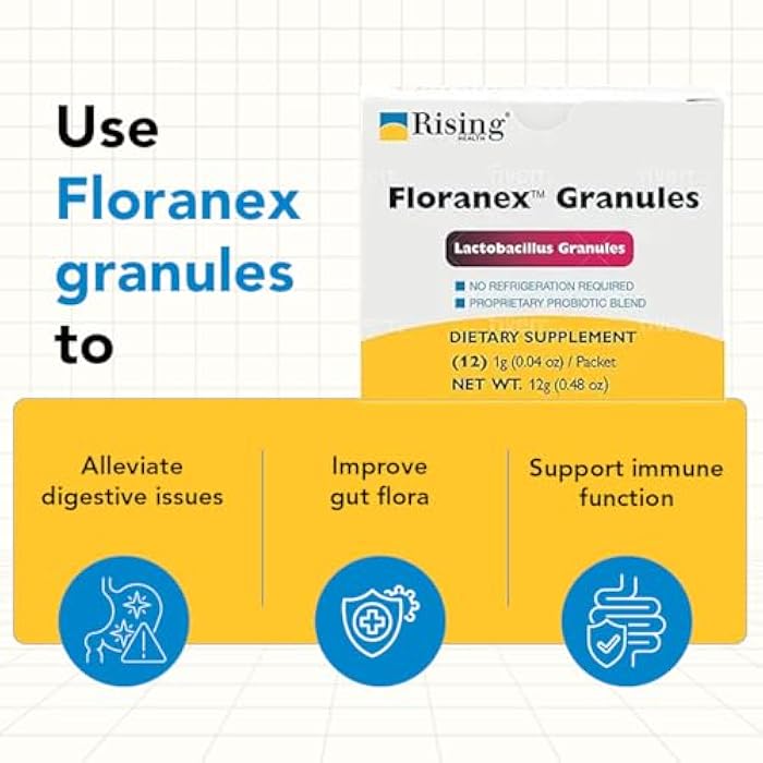 Rising Health - Floranex Granules - Lactobacillus Granules Probiotic Dietary Supplements - 12 Packets - Image 3
