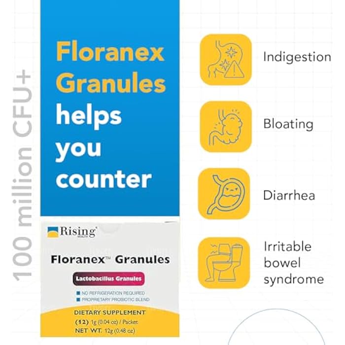 Rising Health - Floranex Granules - Lactobacillus Granules Probiotic Dietary Supplements - 12 Packets - Image 5