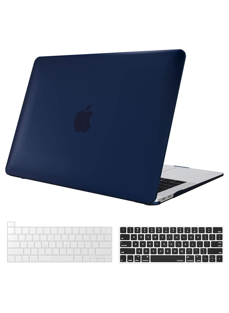 Procases MacBook Pro 13 Case 2022 2020 Release M1 Chip A2338 A2289 A2251, Hard Case Shell Cover and Keyboard Skin Cover for New MacBook Pro 13 Inch -Darkblue - Image 1