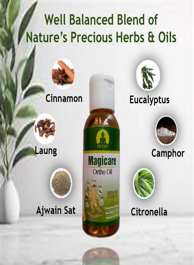 MAGICARE Ayurvedic Ortho Oil - 50ml x 2 | Well Balanced Blend of Nature's Precious Herbs & Oils | For Joints, Muscles & Back | Non-Greasy & Fast Absorbing | Daily Massage Oil for Body Relaxation & Wellness - Image 4