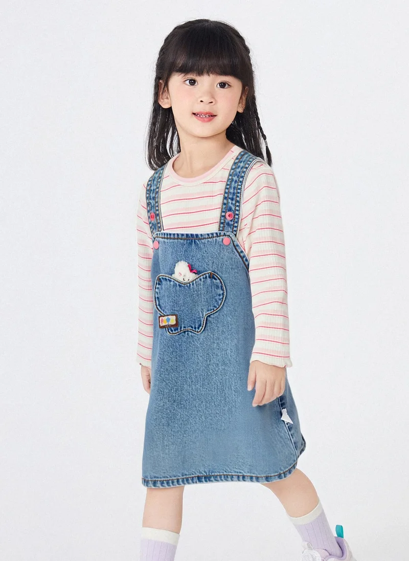 Balabala Toddler Girl Denim one-piece dress