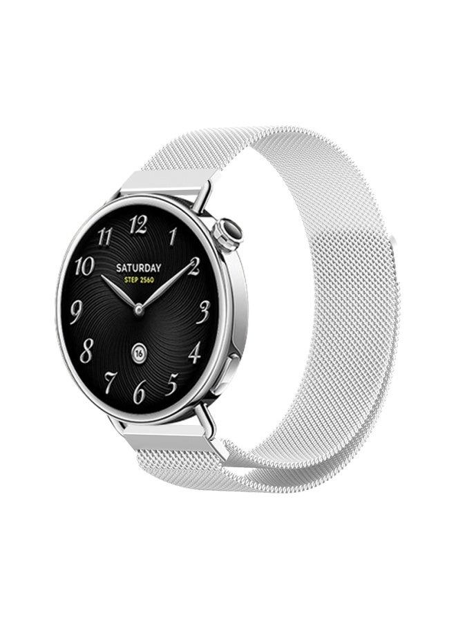 Kmaxai Milanese Magnetic Metal Watch Band For Xiaomi Watch S4 41mm Stainless Steel Woven Women's Summer Bracelet Silver - Image 5