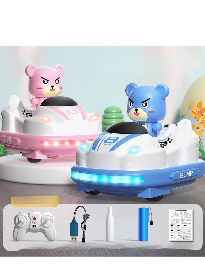 New Simulation Collision Spray Two Bumper Cars Parent-Child Interaction Fun Children's Toy Remote Control Car English Version