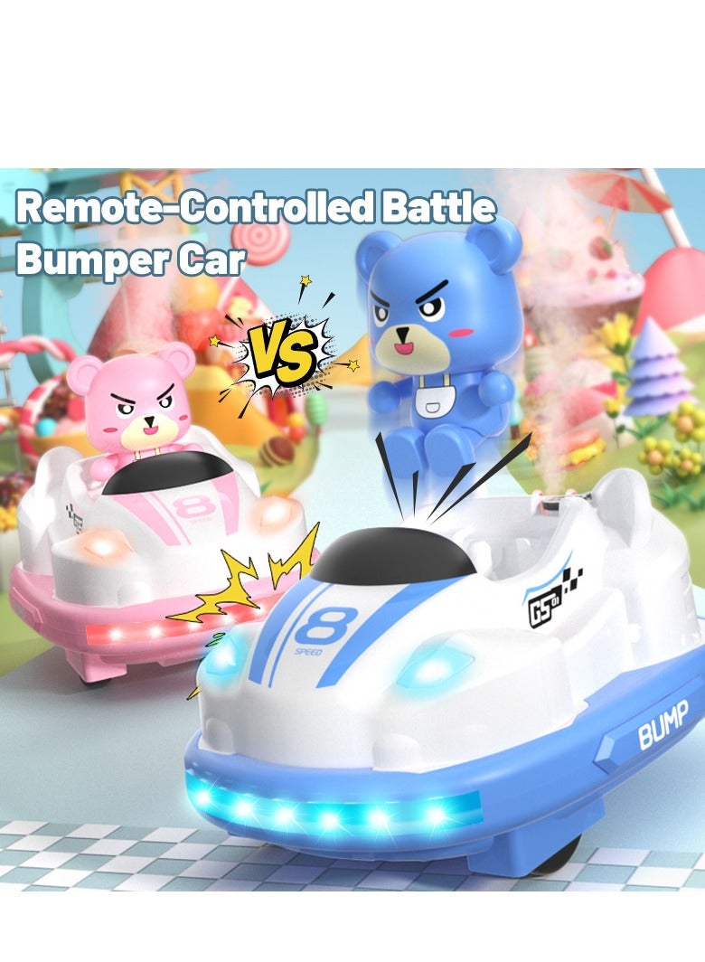 New Simulation Collision Spray Two Bumper Cars Parent-Child Interaction Fun Children's Toy Remote Control Car English Version
