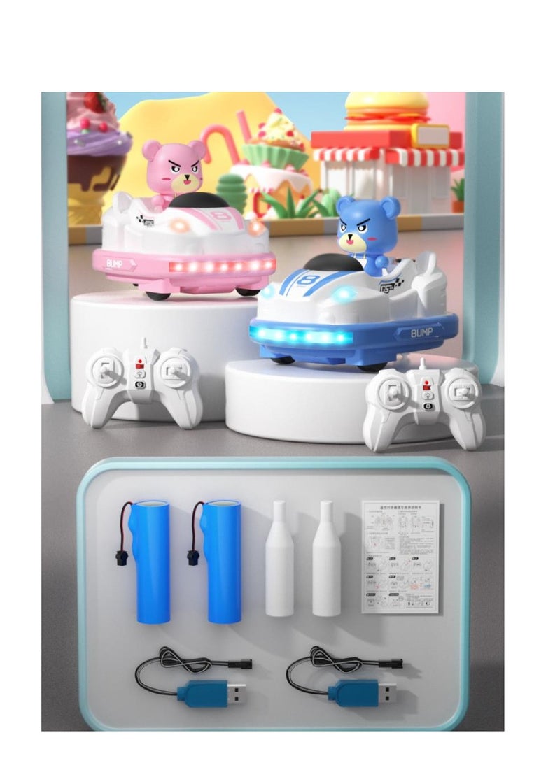 New Simulation Collision Spray Two Bumper Cars Parent-Child Interaction Fun Children's Toy Remote Control Car English Version