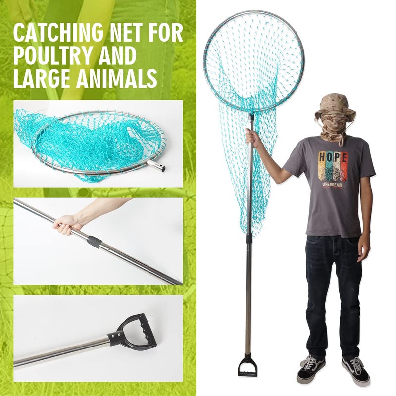 Smarkey Animal Control Catch Net Pole Tool for Dog Shoat Goat Cat Boar Hog Pig Racoon Possum Skunk Goose Chickens Pigeon - Heavy Duty - Image 5