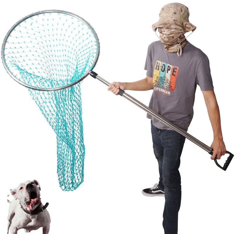 Smarkey Animal Control Catch Net Pole Tool for Dog Shoat Goat Cat Boar Hog Pig Racoon Possum Skunk Goose Chickens Pigeon - Heavy Duty - Image 1