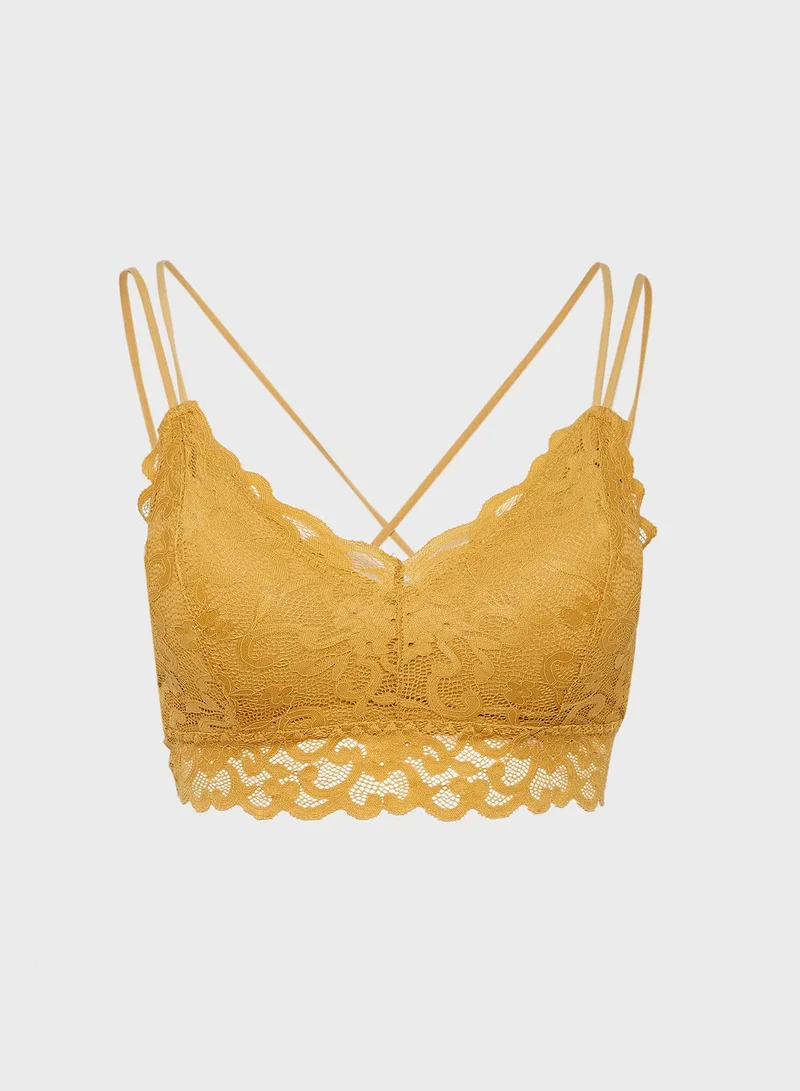 Ginger Lace Trim Bralette Multipack