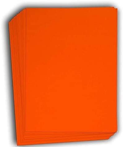 Hamilco Colored Cardstock Paper 11" x 17" Fire Orange Color Card Stock Paper 50 Pack - Image 1