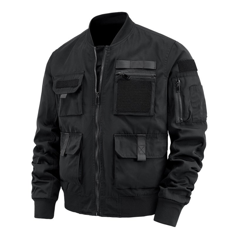 Trendy Brand Aviator Jacket Men'S Ami Kaji Workwear Multi-Pocket Baseball Collar Bike Suit Baseball Collar Coat Heavy Industry - Image 1