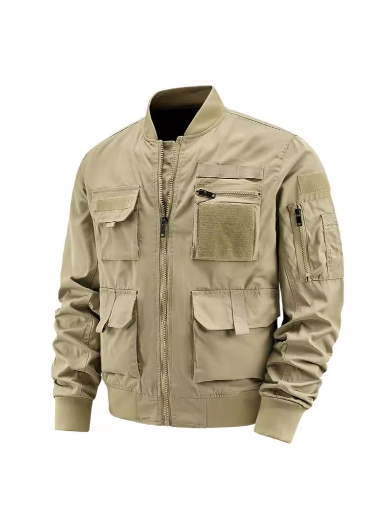 Trendy Brand Aviator Jacket Men'S Ami Kaji Workwear Multi-Pocket Baseball Collar Bike Suit Baseball Collar Coat Heavy Industry - Image 4