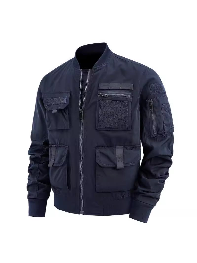 Trendy Brand Aviator Jacket Men'S Ami Kaji Workwear Multi-Pocket Baseball Collar Bike Suit Baseball Collar Coat Heavy Industry - Image 5