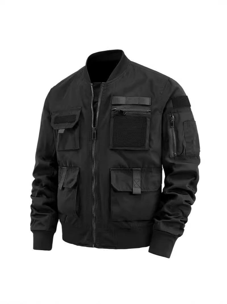 Trendy Brand Aviator Jacket Men'S Ami Kaji Workwear Multi-Pocket Baseball Collar Bike Suit Baseball Collar Coat Heavy Industry - Image 2