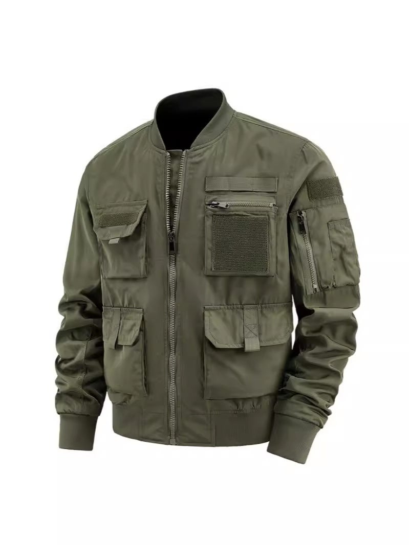 Trendy Brand Aviator Jacket Men'S Ami Kaji Workwear Multi-Pocket Baseball Collar Bike Suit Baseball Collar Coat Heavy Industry - Image 3