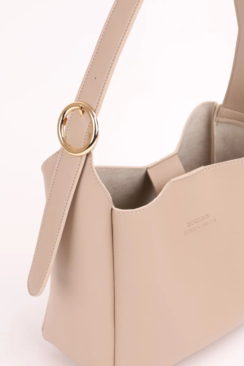 Nothing Women's Gold Buckle Crossbody Adjustable Belt Strap Handbag and Shoulder Bag
