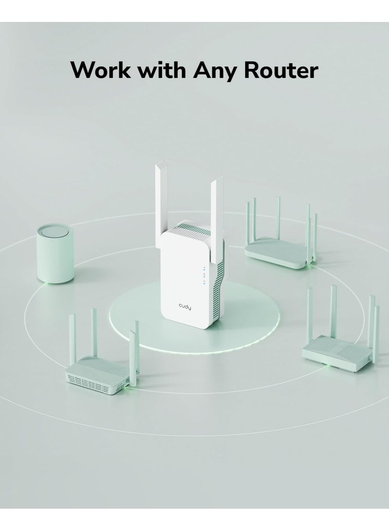 cudy RE1500 AX1500 WiFi 6 Range Extender | Dual Band 2.4G/5G Wireless Booster with Mesh Support, WPS, Ethernet Port – Up to 150m Coverage - Image 2