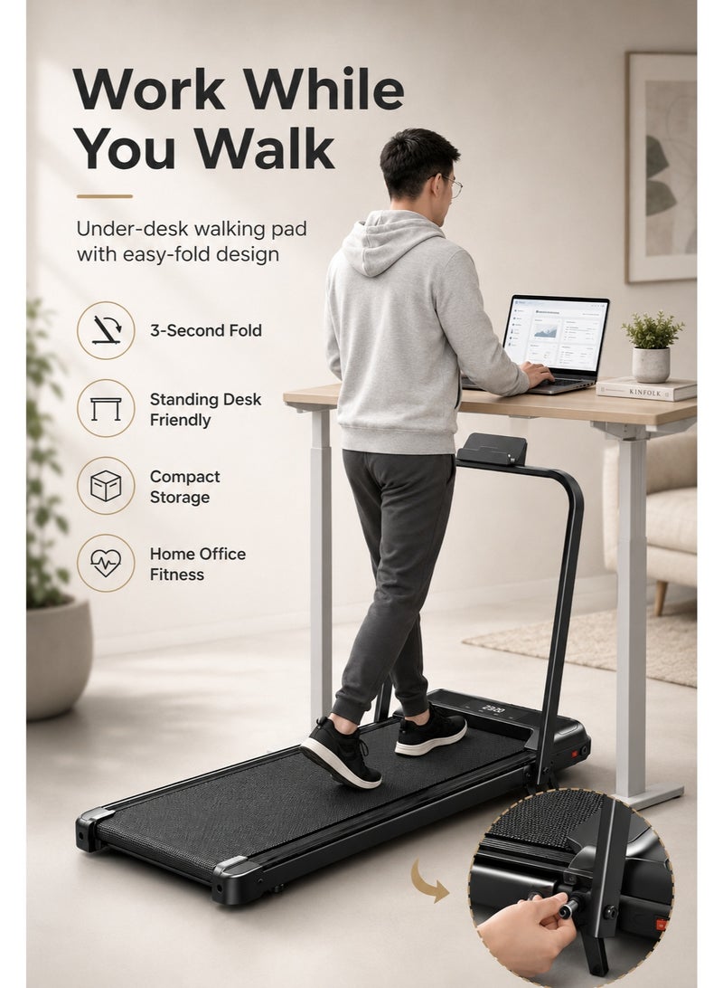 RUIYADA Under Desk Treadmill 2 in 1 Walking Machine, Portable, Folding, Electric, Motorized, Walking and Jogging Machine with Remote Control for Home and Office Workout - Image 2