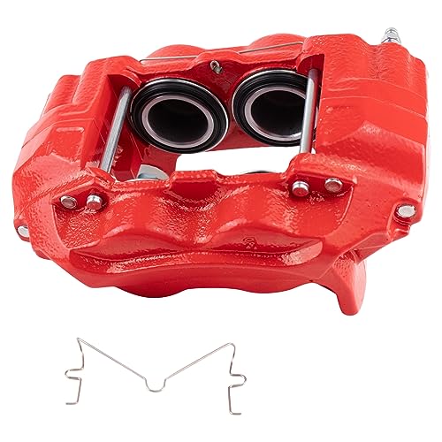 TRQ Front Left Brake Caliper Performance Red Drivers Side Compatible with 2001-2003 Toyota Sequoia 2000-2003 Tundra - Image 1