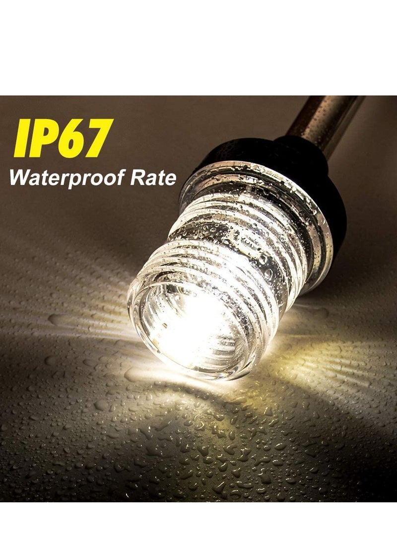 SYOSI LED Fold Down Boat Stern Light, All Round 360°  Boat Anchor Light for Pontoon and Fishing Boat 9" White  - Image 4