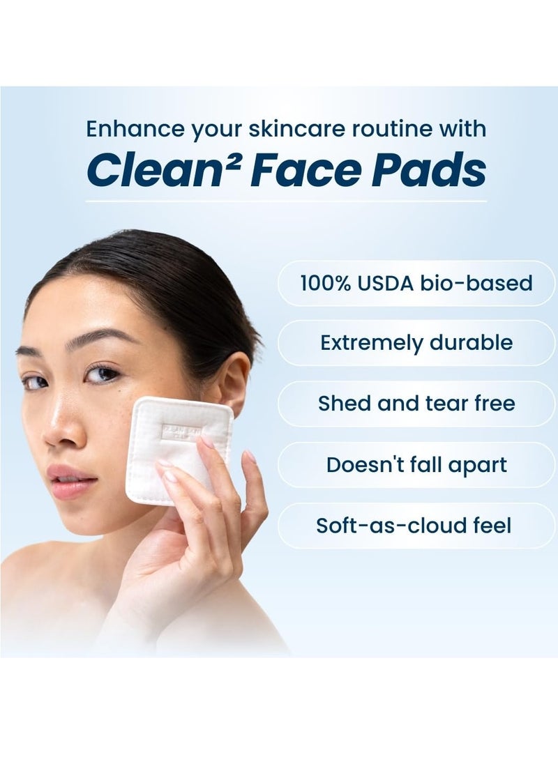 CLEAN SKIN - Clean Skin Club Clean² Pads 2.0 [NEW & IMPROVED EDGES] Guaranteed Not to Shed & Tear Face Pads, Unique Triple Layers, Textured & Ultra Soft Side, Organic Disposable Cotton, Pair with Makeup Remover - Image 1