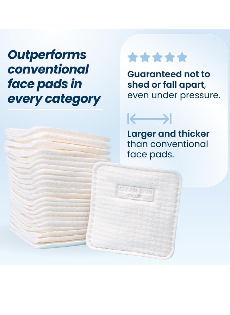 CLEAN SKIN - Clean Skin Club Clean² Pads 2.0 [NEW & IMPROVED EDGES] Guaranteed Not to Shed & Tear Face Pads, Unique Triple Layers, Textured & Ultra Soft Side, Organic Disposable Cotton, Pair with Makeup Remover - Image 1