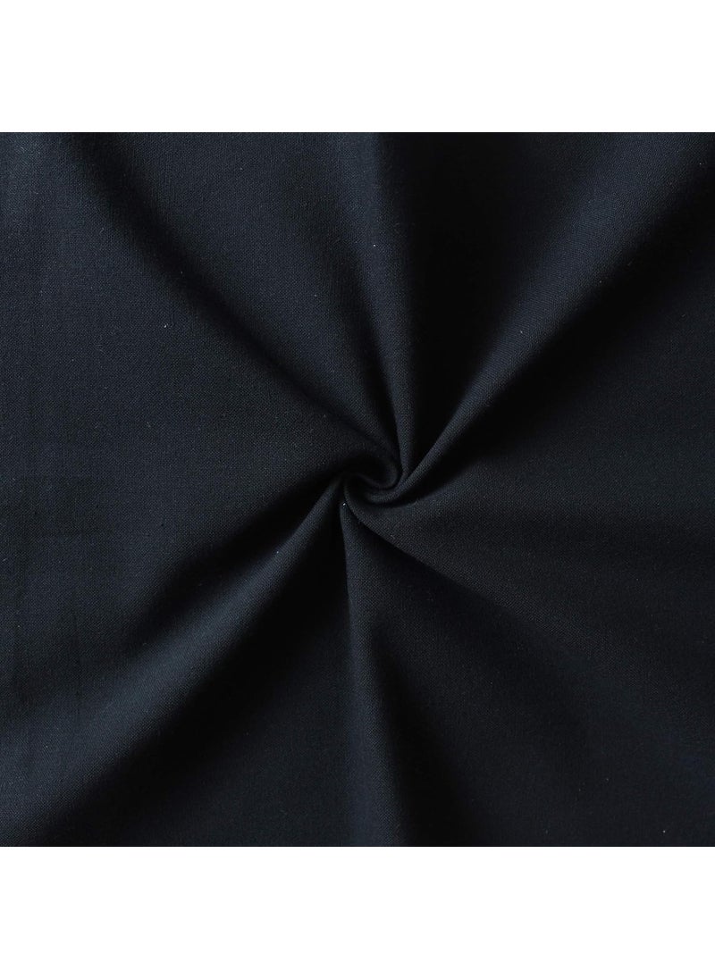 AIRWILL - AIRWILL Cotton Plain Black Designed Blackout and Room Darkening 5Ft Window Opaque Curtains Pack of 1 Pc Solid Black - Image 1
