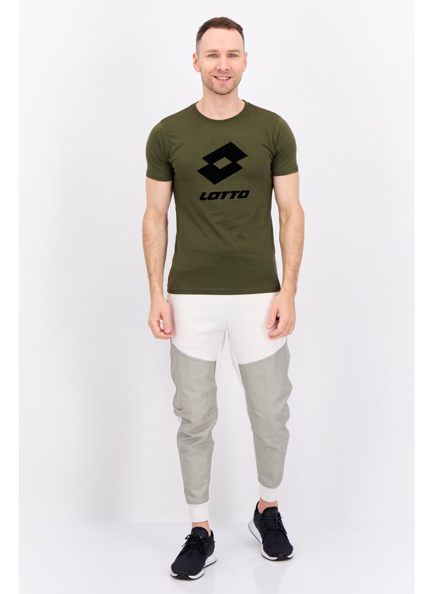 LOTTO Men Sportswear Fit Short Sleeves Outdoor T-Shirt, Olive  - Image 4