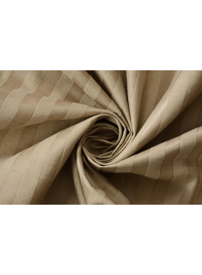 Homefab India 160 TC Stripe Glace Cotton Double BedSheet with 2 Pillow Covers - (90x90 inches) - Beige - Image 4