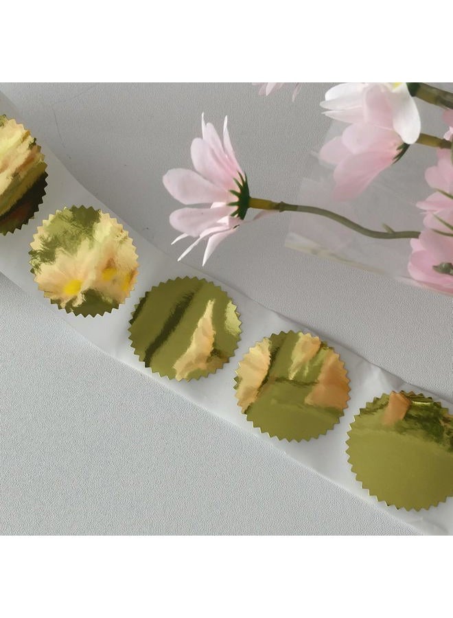 SMARSTICKER 2" Gold Foil Blank Certificate Wafer Seals Labels/Envelope Package Seals Serrated Edge Color Coding Labels Stickers (300 per roll) - Image 4