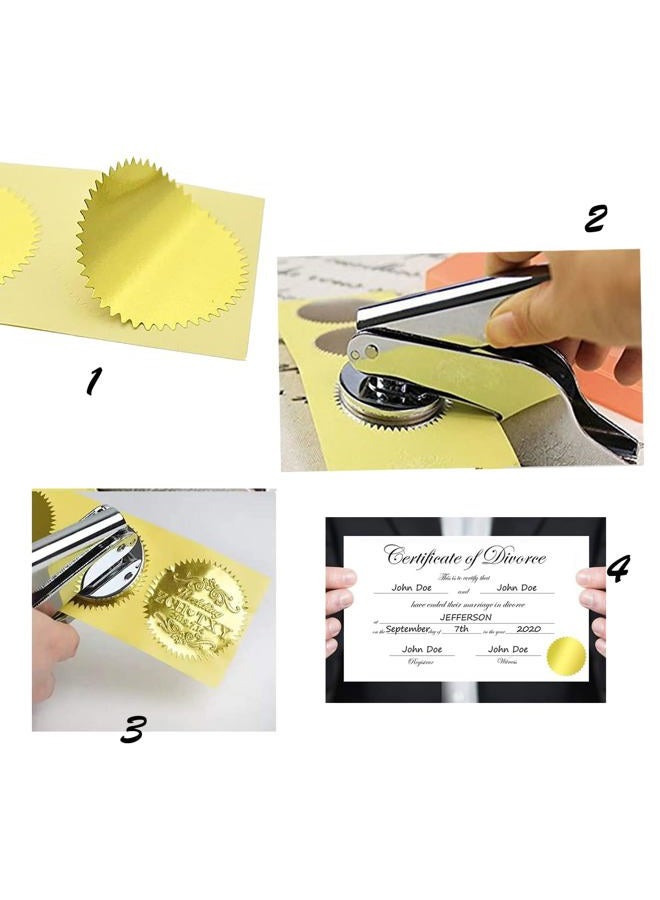 SMARSTICKER 2" Gold Foil Blank Certificate Wafer Seals Labels/Envelope Package Seals Serrated Edge Color Coding Labels Stickers (300 per roll) - Image 3