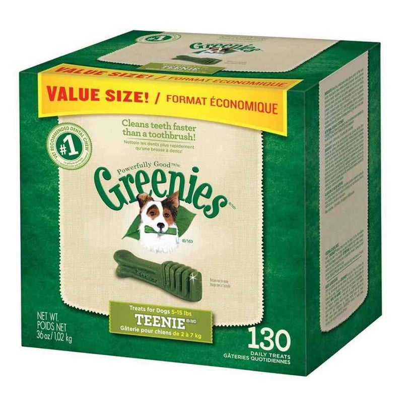 Greenies Dog Dental Chew Treats Teenie 36oz 130ct - Image 1