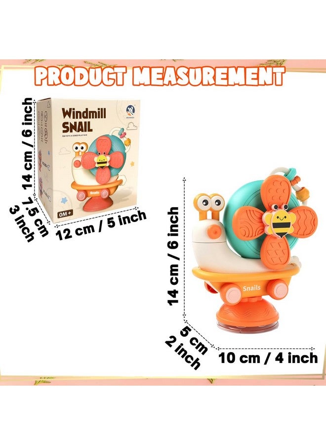 بلس بوينت ألعاب دوارة على شكل حلزون للأطفال | ألعاب دوارة ملونة للنوافذ والحمام للأطفال الصغار | ألعاب مونتيسوري الحسية الجذابة لتعزيز المهارات الحركية الدقيقة وأنشطة التعلم (برتقالي) - Image 4