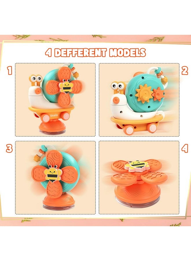 بلس بوينت ألعاب دوارة على شكل حلزون للأطفال | ألعاب دوارة ملونة للنوافذ والحمام للأطفال الصغار | ألعاب مونتيسوري الحسية الجذابة لتعزيز المهارات الحركية الدقيقة وأنشطة التعلم (برتقالي) - Image 2