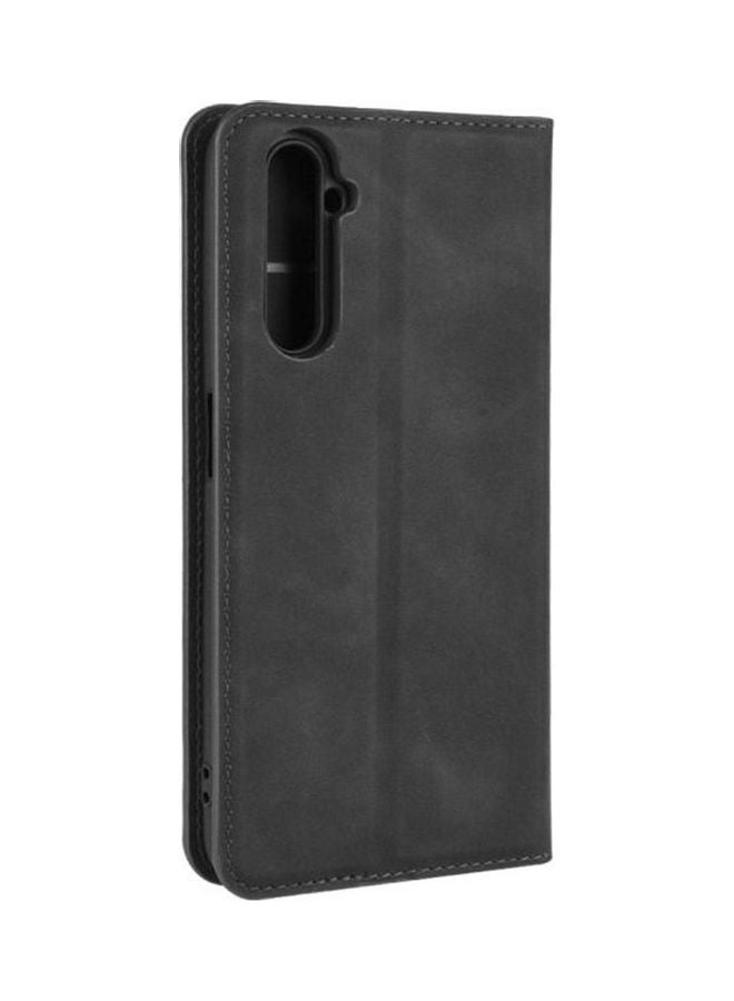 NIBEMINENT For Oppo Realme 6 Pro Card Flip Magnetic Leather Phone Case Cover Black