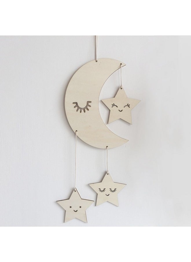 BESTOYARD Nursery Ceiling Mobile Moon Stars Ceiling Hanging Decorations For Baby Shower Baby Nursery Room  - Image 5
