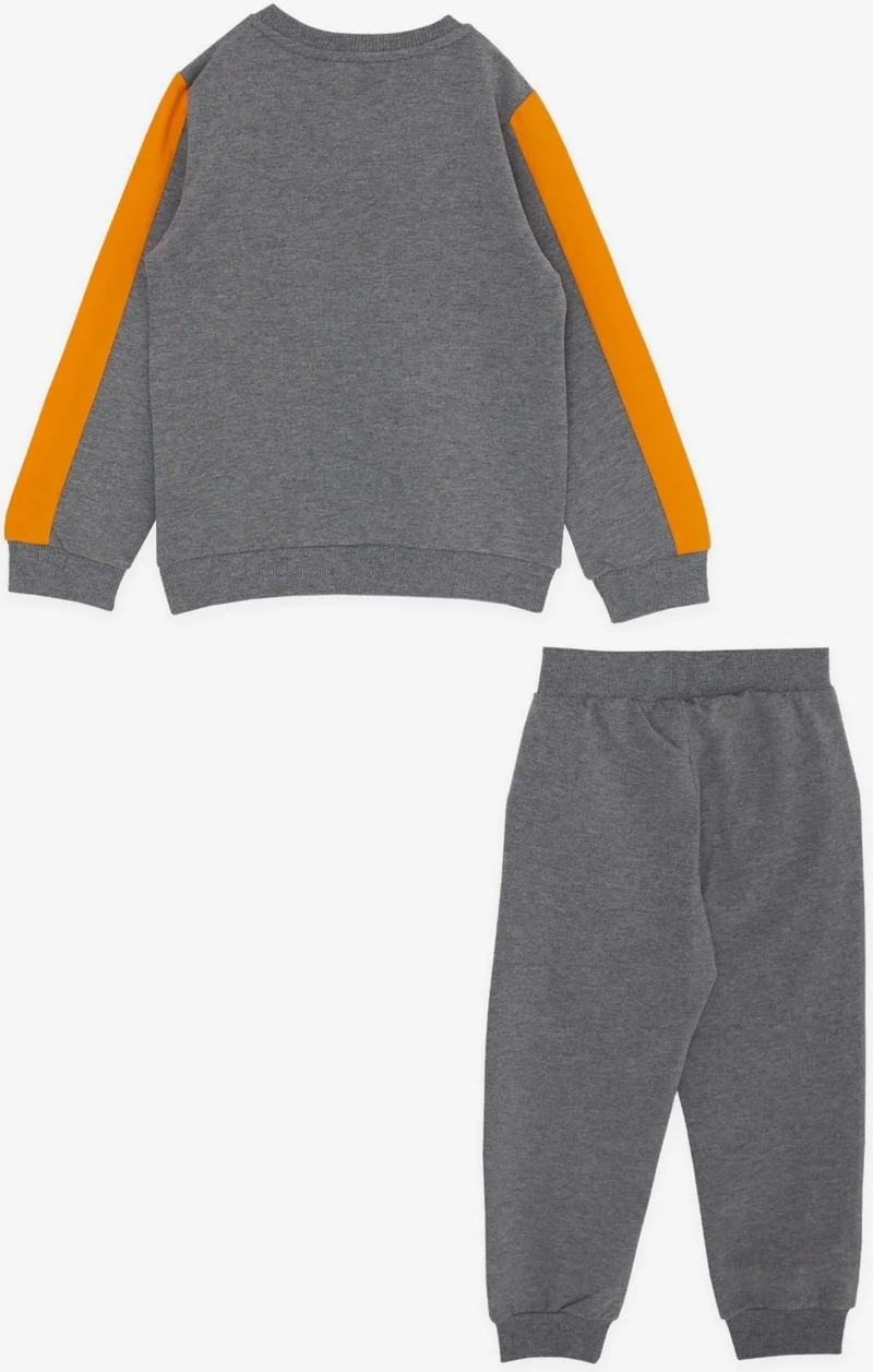 Breeze Girls & Boys Boy Tracksuit Set Animal Printed Ears Moving 1-4 Years, Dark Gray Melange