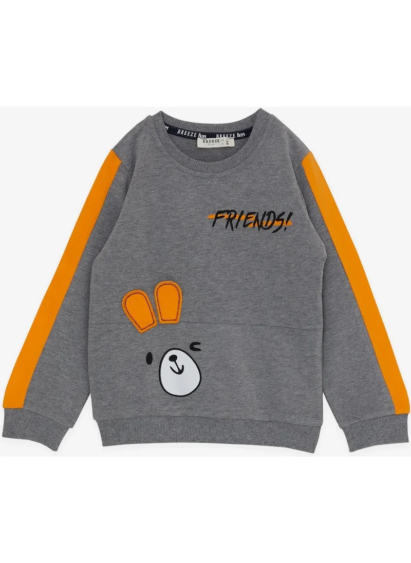 بريز Girls & Boys Boy Tracksuit Set Animal Printed Ears Moving 1-4 Years, Dark Gray Melange