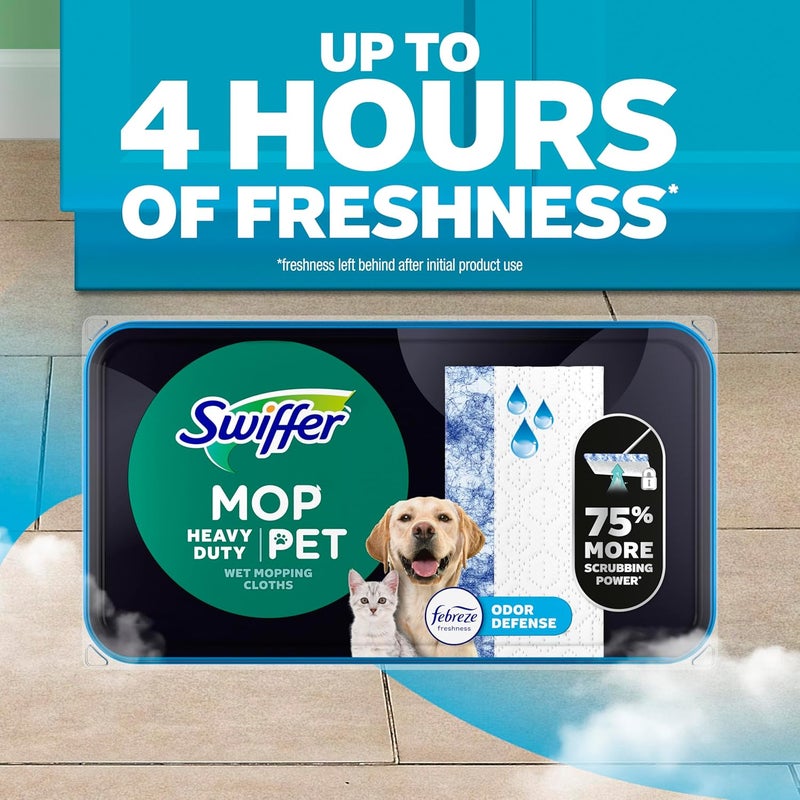 Swiffer مسحات ثقيلة الوزن متعددة الأسطح للتنظيف والمسح، مع حماية من الروائح من فبرزي، 20 قطعة - Image 5