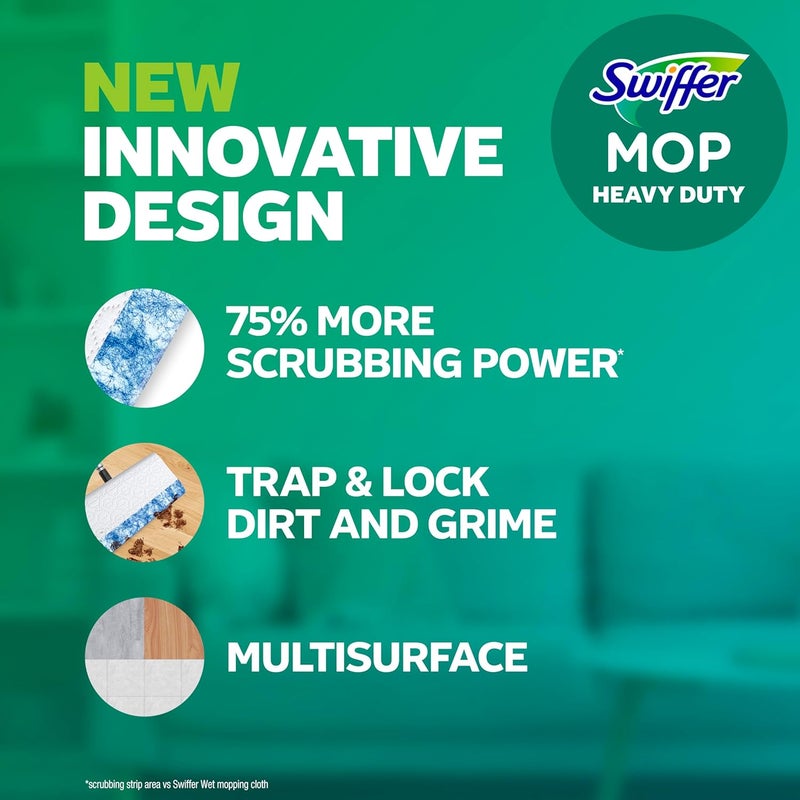 Swiffer مسحات ثقيلة الوزن متعددة الأسطح للتنظيف والمسح، مع حماية من الروائح من فبرزي، 20 قطعة - Image 2