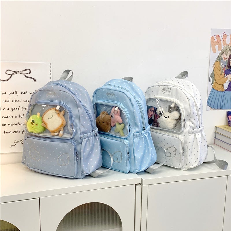 Japanese Style Cute Backpack for Students - Multi Compartment Nylon School Bag - Image 4