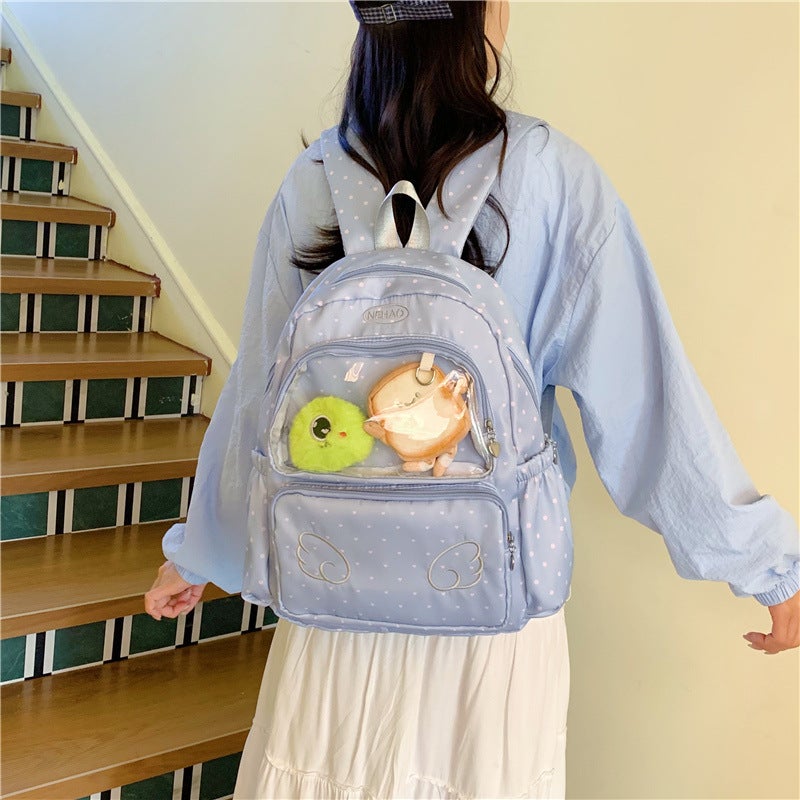 Japanese Style Cute Backpack for Students - Multi Compartment Nylon School Bag - Image 3