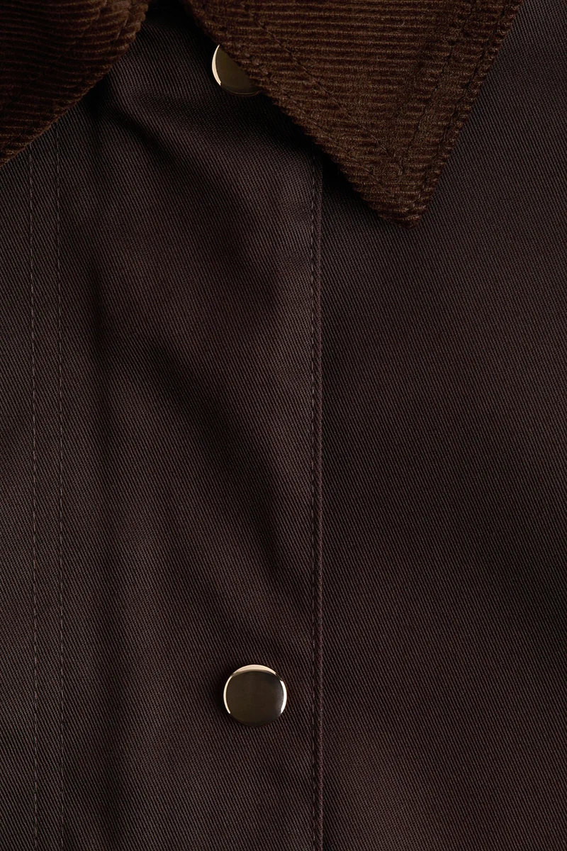 اتش اند ام جاكيت بقبة من قماش كوردروي