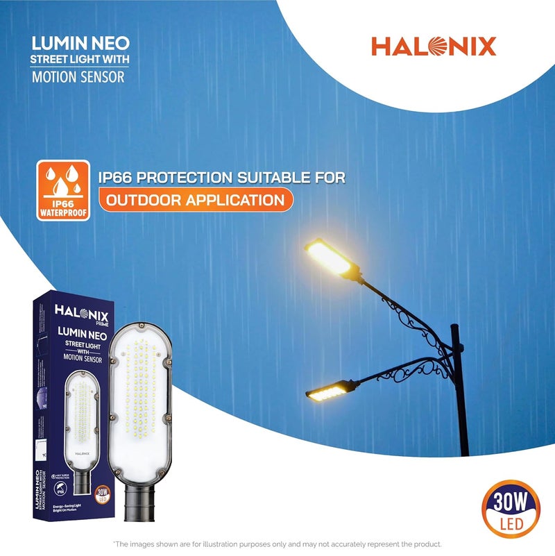 Halonix 30-Watt Motion Sensor Street Light | Waterproof Outdoor Light | Motion Sensor Outdoor Light | Street Light for Outdoor Purposes | Color- White | Heat Resistant | Pack of 2 - Image 5
