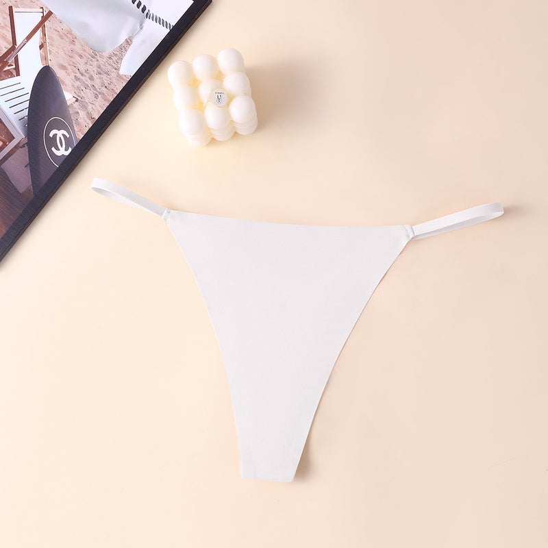 Thin Strap Thong Underwear Daily G String Thong Ice Silk Seamless T-Shaped Pants American Style - Image 1
